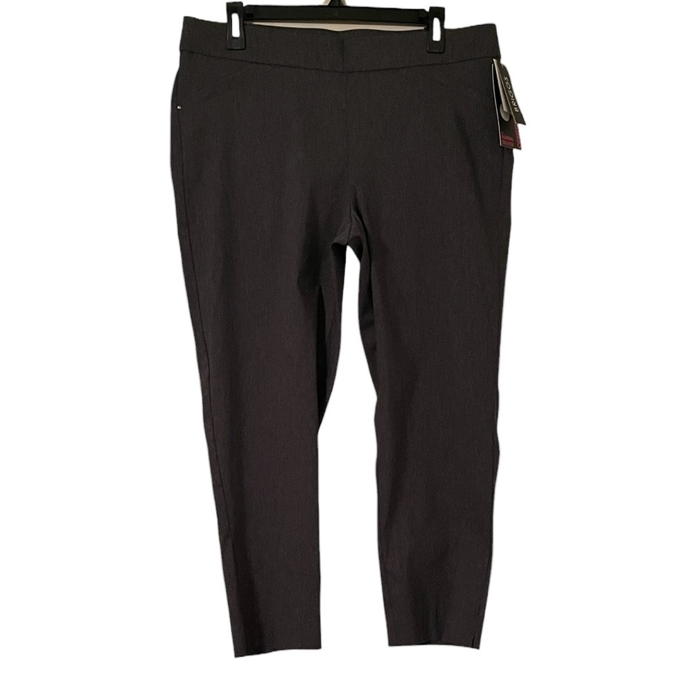 Briggs Women's Petite Gray Slimming Solution Slip On Ankle Length Pants Size 14P